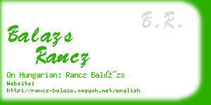 balazs rancz business card